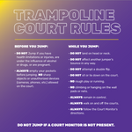 Trampoline Court Rules - 2 Ft Square Sign