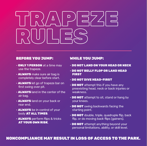 Trapeze Rules - 2 Ft Square Sign
