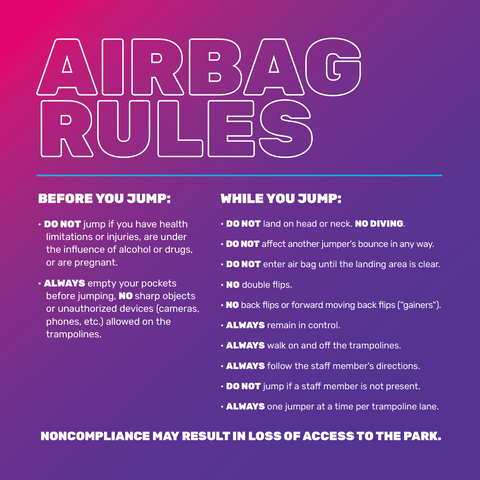 AirBag Rules - 2 Ft Square Sign
