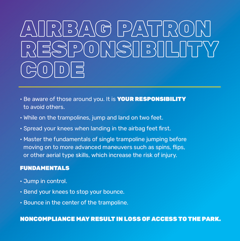 Airbag Patron Responsibility Code - 2 Ft Square Sign