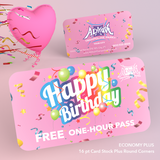 Free Hour Birthday Passes - Confetti PINK