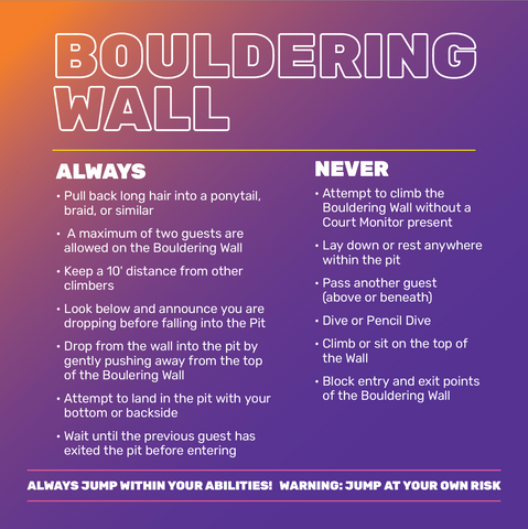 Bouldering Wall Rules-General - 2 Ft Square Sign
