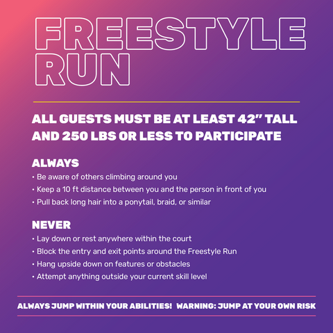 Freestyle Run Rules-General - 2 Ft Square Sign