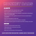 Monkey Bars Rules - 2 Ft Square Sign