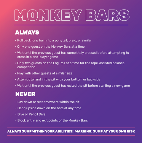 Monkey Bars Rules - 2 Ft Square Sign