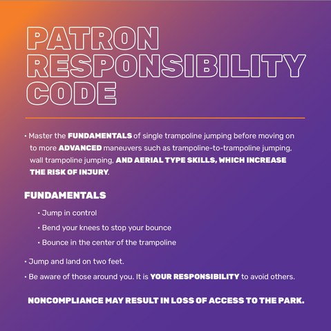 Patron Responsibility Code - 2 Ft Square Sign
