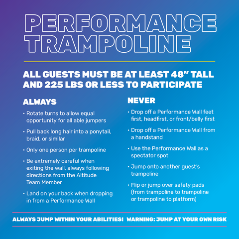 Performance Trampoline Rules-General - 2 Ft Square Sign