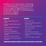 Trampoline Basketball Rules - 2 Ft Square Sign