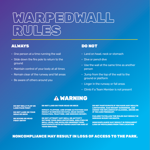 WarpedWall Rules - 2 Ft Square Sign