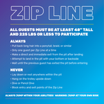 Zip Line Rules-General - 2 Ft Square Sign