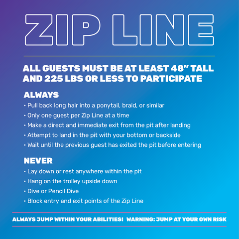 Zip Line Rules-General - 2 Ft Square Sign