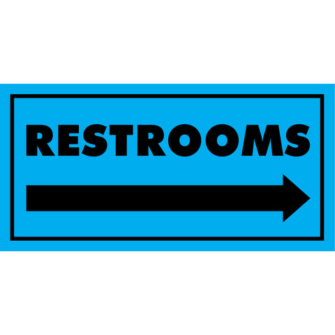 Restrooms w/Right Arrow Sign