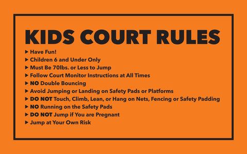 Kids Court Rules Sign - Extra Laminate