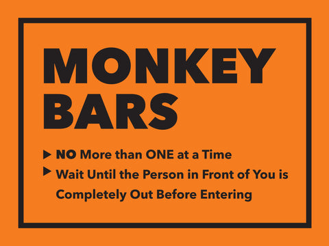 Monkey Bars Rules Sign