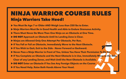 Ninja Warrior Rules Sign