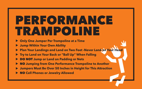 Performance Trampoline Rules Sign