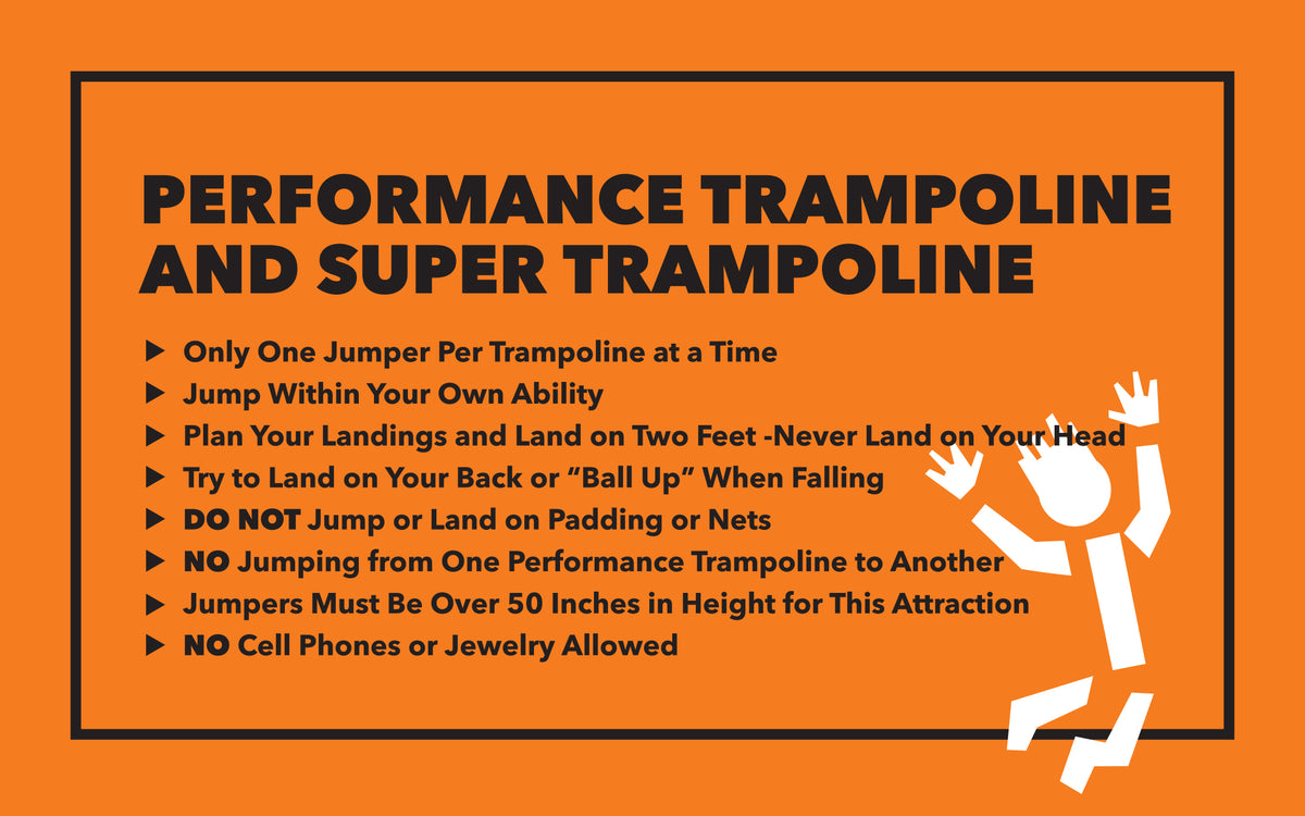 Performance and Super Trampolines Rules Sign – Order Cdesigns
